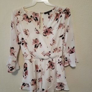 White floral romper